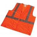 1284FR-OZ-CID Flame Resistant Orange Mesh Class 2 Vest Clear ID Badge